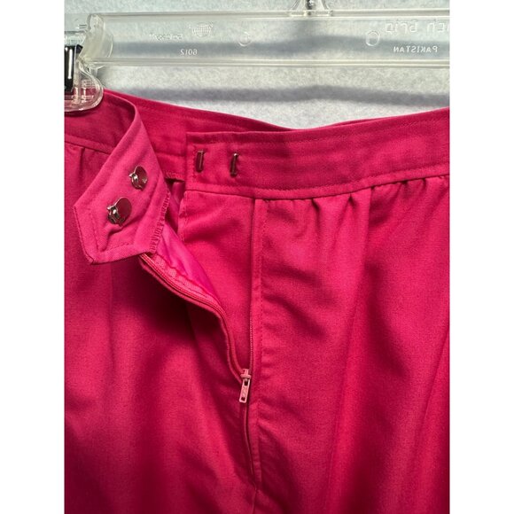Vintage Hot Pink A-Line Midi Skirt With Side Pockets Back Zipper Closure Womens - Picture 4 of 9